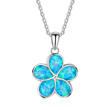 Load image into Gallery viewer, Red Clover- 925 Silver Clover Pendant Featuring Opal Gem Stones
